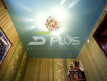 Голубой натяжной потолок - Фото 5plus ракурс 1