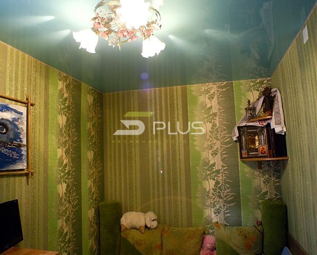 Голубой зеркальный потолок в спальне | Портфолио 5Plus | Киев ⋆ Днепр ⋆