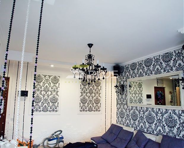 Сатиновый натяжной потолок на кухне | Портфолио 5Plus | Киев ⋆ Днепр ⋆