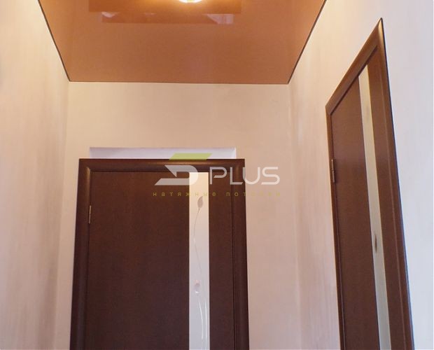 Коричневый натяжной потолок в коридоре | Портфолио 5Plus | Киев ⋆ Днепр ⋆