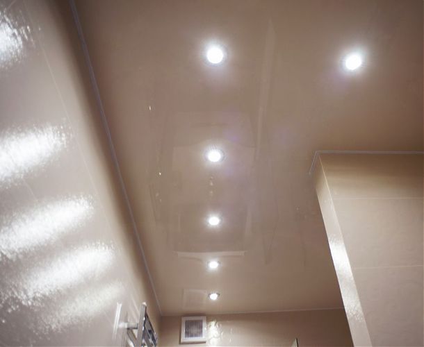 Натяжной потолок в ванной комнате | Портфолио 5Plus | Киев ⋆ Днепр ⋆