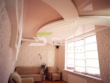 Бежевый натяжной потолок - Фото 5plus ракурс 1