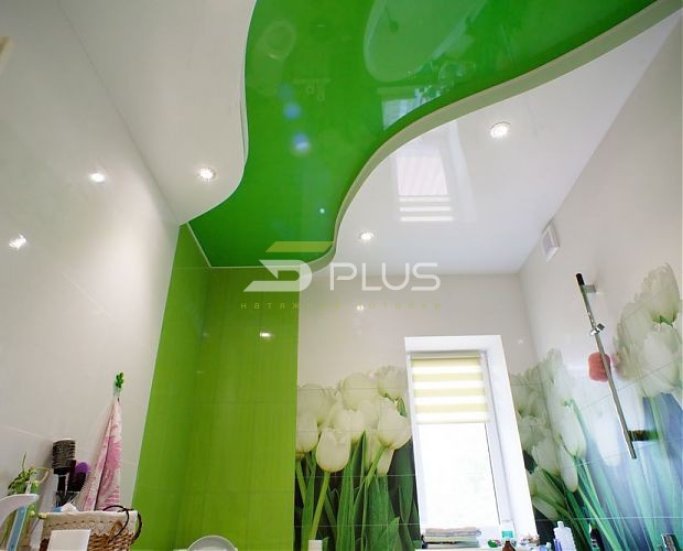 Натяжной потолок в ванной с тюльпанами | Портфолио 5Plus | Киев ⋆ Днепр ⋆