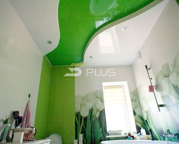 Натяжной потолок в ванной с тюльпанами | Портфолио 5Plus | Киев ⋆ Днепр ⋆