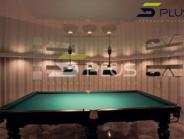 Натяжной потолок в бильярдной - Фото 5plus ракурс 1