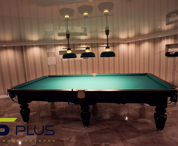 Низкий натяжной потолок в бильярдной | Портфолио 5plus | Киев ⋆ Днепр ⋆