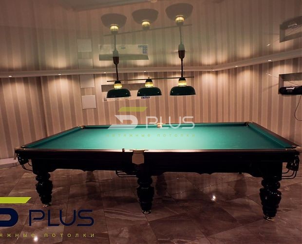 Низкий натяжной потолок в бильярдной | Портфолио 5plus | Киев ⋆ Днепр ⋆