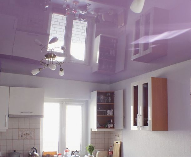 Светло-лиловый потолок на кухне | Портфолио 5Plus | Киев ⋆ Днепр ⋆