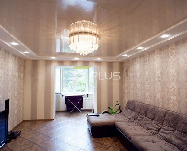 Натяжной потолок в гостиной | Портфолио 5Plus | Киев ⋆ Днепр ⋆