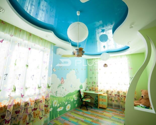 Волшебный натяжной потолок в детской | Портфолио 5Plus | Киев ⋆ Днепр ⋆