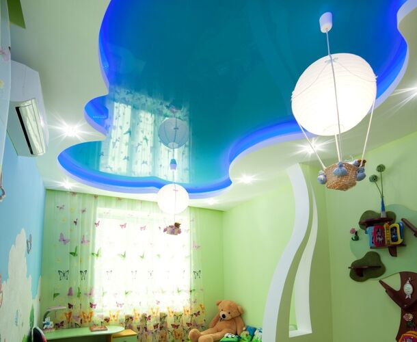 Волшебный натяжной потолок в детской | Портфолио 5Plus | Киев ⋆ Днепр ⋆