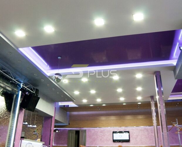 Натяжной потолок в кафе Престиж | Портфолио 5Plus | Киев ⋆ Днепр ⋆