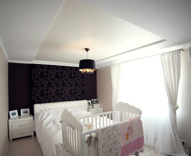 Изящный натяжной потолок для спальни | Портфолио 5Plus | Киев ⋆ Днепр ⋆