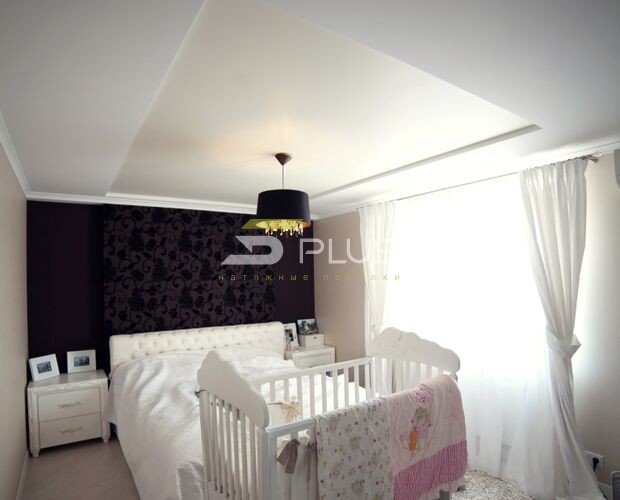 Изящный натяжной потолок для спальни | Портфолио 5Plus | Киев ⋆ Днепр ⋆