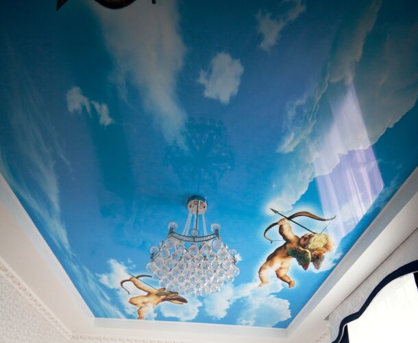 Натяжной потолок с фотопечатью Ангелы | Портфолио 5Plus | Киев ⋆ Днепр ⋆