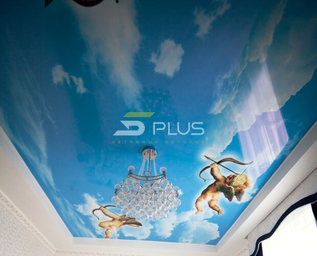 Натяжной потолок с фотопечатью Ангелы | Портфолио 5Plus | Киев ⋆ Днепр ⋆