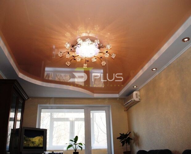 Элегантный натяжной потолок в зале | Портфолио 5Plus | Киев ⋆ Днепр ⋆