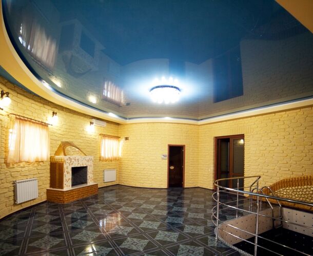 Натяжной потолок в каминном зале | Портфолио 5Plus | Киев ⋆ Днепр ⋆