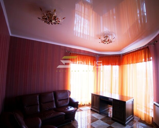 Простой натяжной потолок в кабинете | Портфолио 5Plus | Киев ⋆ Днепр ⋆