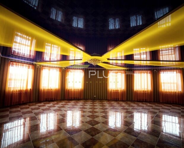 Двухуровневый натяжной потолок в холле | Портфолио 5Plus | Киев ⋆ Днепр ⋆