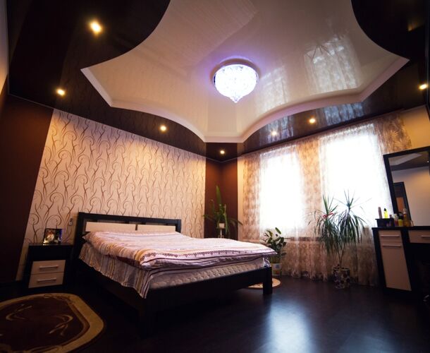 Интересный двухуровневый натяжной потолок | Портфолио 5Plus | Киев ⋆ Днепр ⋆