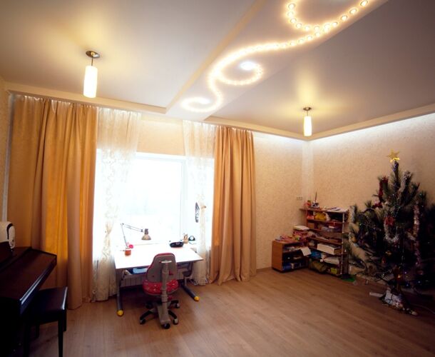 Натяжной потолок со световым узором в детской | Портфолио 5Plus | Киев ⋆ Днепр ⋆