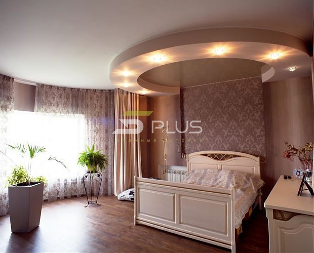 Круглый натяжной потолок в спальне | Портфолио 5Plus | Киев ⋆ Днепр ⋆