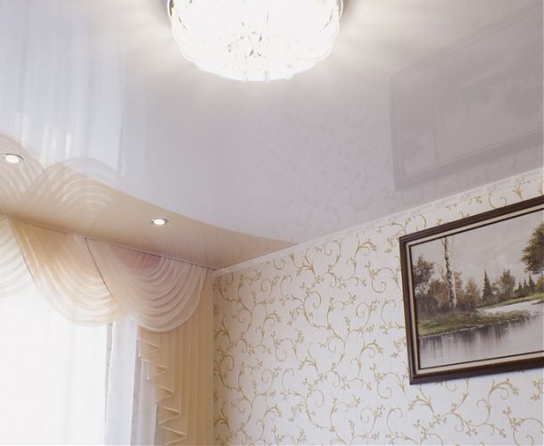 Белый глянцевый натяжной потолок | Портфолио 5Plus | Киев ⋆ Днепр ⋆