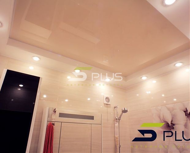 Натяжной потолок в ванной с цветами | Портфолио 5Plus | Киев ⋆ Днепр ⋆