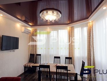 Натяжной потолок шоколадного цвета - Фото 5plus ракурс 1