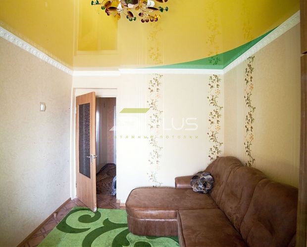 Натяжной потолок желтый с зелёным | Портфолио 5Plus | Киев ⋆ Днепр ⋆