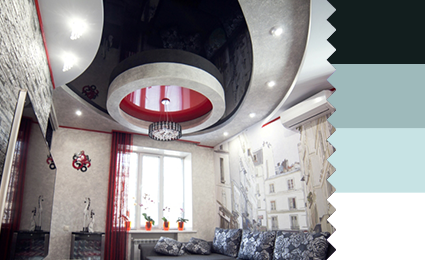 черный цвет натяжного потолка