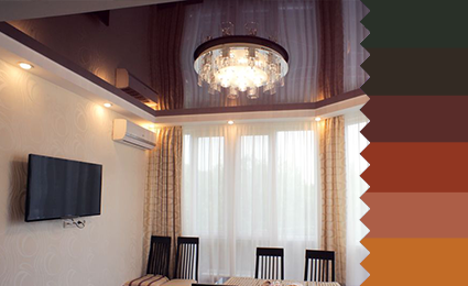 коричневый цвет натяжного потолка