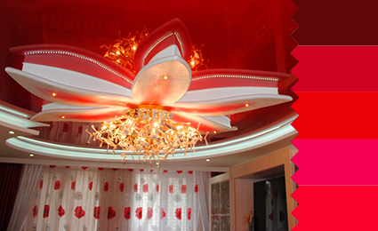 красные цвета натяхных потолков