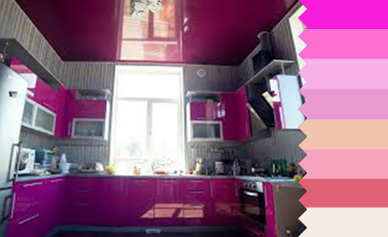 розовые цвета натяжных потолков